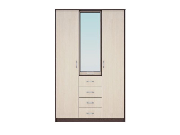 Шкаф-Купе Комфорт-4 Венге/Дуб Молочный (Ш-1340 × В-2160 × Г-574 мм)