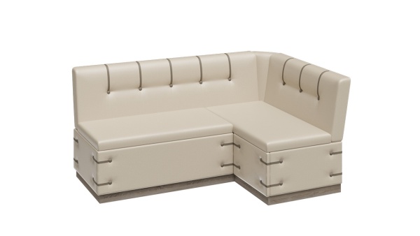 Диван Кухонный «Вегас» (Дуб Сонома Трюфель/ Кож.Зам Бежевый)