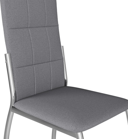 Комплект стульев Юджин (4 шт), хром рогожка серая